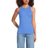 Lands’ End Women’s Drapey Rib Skimming Tank Top Shirt(Crisp Blue)
