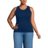 Lands’ End Women’s Drapey Rib Skimming Tank Top Shirt(Deep Sea Navy)