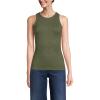 Lands’ End Women’s Drapey Rib Skimming Tank Top Shirt(Vintage Pine Green)