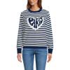 Lands’ End Women’s Drifter Jacquard Crew Neck Sweater(Paris Heart)
