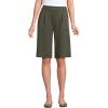 Lands’ End Women’s Knit High Rise Pleated 12″ Bermuda Shorts(Forest Moss)