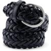 Lands’ End Women’s Leather Braided Belt(Black)