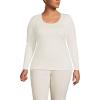 Lands’ End Women’s Long Sleeve Lightweight Jersey Scoop Neck T-Shirt(Fresh Ivory)