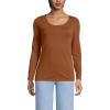 Lands’ End Women’s Long Sleeve Lightweight Jersey Scoop Neck T-Shirt(Rich Ginger Brown)