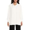 Lands’ End Women’s Long Sleeve Oversized Satin Buttondown Tunic(Eggshell White)