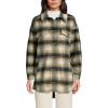 Lands’ End Women’s Menswear Shirt Jacket(Black/Khaki Plaid)