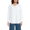 Lands’ End Women’s Oxford Shirt(White Daisy Embroidery)