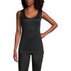 Lands’ End Women’s Petite Silk Interlock Thermal Long Underwear Base Layer Tank Top(Black)