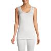 Lands’ End Women’s Petite Silk Interlock Thermal Long Underwear Base Layer Tank Top(Ivory)