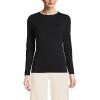 Lands’ End Women’s Plus Size Lightweight Jersey Skimming Long Sleeve Crew Neck T-Shirt(Black)