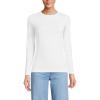 Lands’ End Women’s Plus Size Lightweight Jersey Skimming Long Sleeve Crew Neck T-Shirt(White)