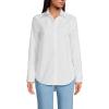 Lands’ End Women’s Poplin Tie Sleeve Shirt(White)
