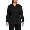 Lands’ End Women’s Rayon Tie Waist Shirt(Black)