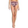 Lands’ End Women’s Ribbed Smoothing High Waisted Bikini Bottoms(Burgundy Island Scenic)