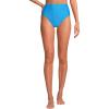 Lands’ End Women’s Ribbed Smoothing High Waisted Bikini Bottoms(Freshwater Blue Ottoman)