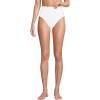 Lands’ End Women’s Ribbed Smoothing High Waisted Bikini Bottoms(White Ottoman)