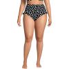 Lands’ End Women’s Ruffle High Waisted High Leg Bikini Bottoms(Black/Egret White Tossed Dots)