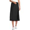 Lands’ End Women’s Satin Lace Trim Midi Skirt(Black)