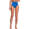 Lands’ End Women’s Seamed High Waisted Bikini Bottoms(Bright Cobalt Blue/White)