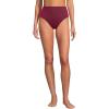 Lands’ End Women’s Seamed High Waisted Bikini Bottoms(Burgundy Spritz/Coral Ruby)