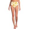 Lands’ End Women’s Seamed High Waisted Bikini Bottoms(Yellow Mosaic Floral/White)