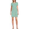 Lands’ End Women’s Short Sleeve Cotton Modal Wrap Mini Dress(Vibrant Clover Blossoms)