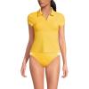 Lands’ End Women’s Short Sleeve Pique Johnny Collar UPF 50 Rash Guard(Bright Lemon)