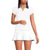Lands’ End Women’s Short Sleeve Pique Johnny Collar UPF 50 Rash Guard(White/Deep Sea Navy)
