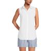 Lands’ End Women’s Sleeveless No Iron Shirt(White)