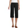 Lands’ End Women’s Sport Knit High Rise Elastic Waist Capri Pants(Black)