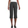 Lands’ End Women’s Sport Knit High Rise Elastic Waist Capri Pants(Dark Charcoal Heather)