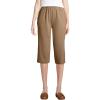 Lands’ End Women’s Sport Knit High Rise Elastic Waist Capri Pants(Rich Camel)