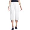 Lands’ End Women’s Sport Knit High Rise Elastic Waist Capri Pants(White)