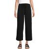 Lands’ End Women’s Sport Knit Pull On Drawstring Wide Leg Crop Pants(Black)