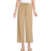 Lands’ End Women’s Sport Knit Pull On Drawstring Wide Leg Crop Pants(French Pecan Heather)
