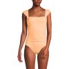 Lands’ End Womens Square Neck Underwire Square Back Tankini Swimsuit Top(Orange Mist)