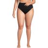 Lands’ End Women’s Tugless Quickdry High Waisted High Leg Bikini Bottoms(Black)