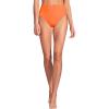 Lands’ End Women’s Tugless Quickdry High Waisted High Leg Bikini Bottoms(Neon Tangerine)