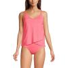 Lands’ End Women’s Tulip Hem Tankini Top(Dark Coral)