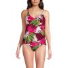 Lands’ End Women’s Tulip Hem Tankini Top(Dark Wine Multi Tropical Palm)