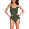 Lands’ End Women’s Tulip Hem Tankini Top(Rich Olive Green)