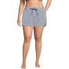 Lands’ End Women’s Woven Packable 3″ Dolphin Hem Swim Cover-up Shorts(Deep Sea Navy Mini Stripe)