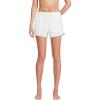 Lands’ End Women’s Woven Packable 3″ Dolphin Hem Swim Cover-up Shorts(White)