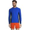 Lands’ End mens Long Sleeve Swim Tee Rash Guard(Blue)