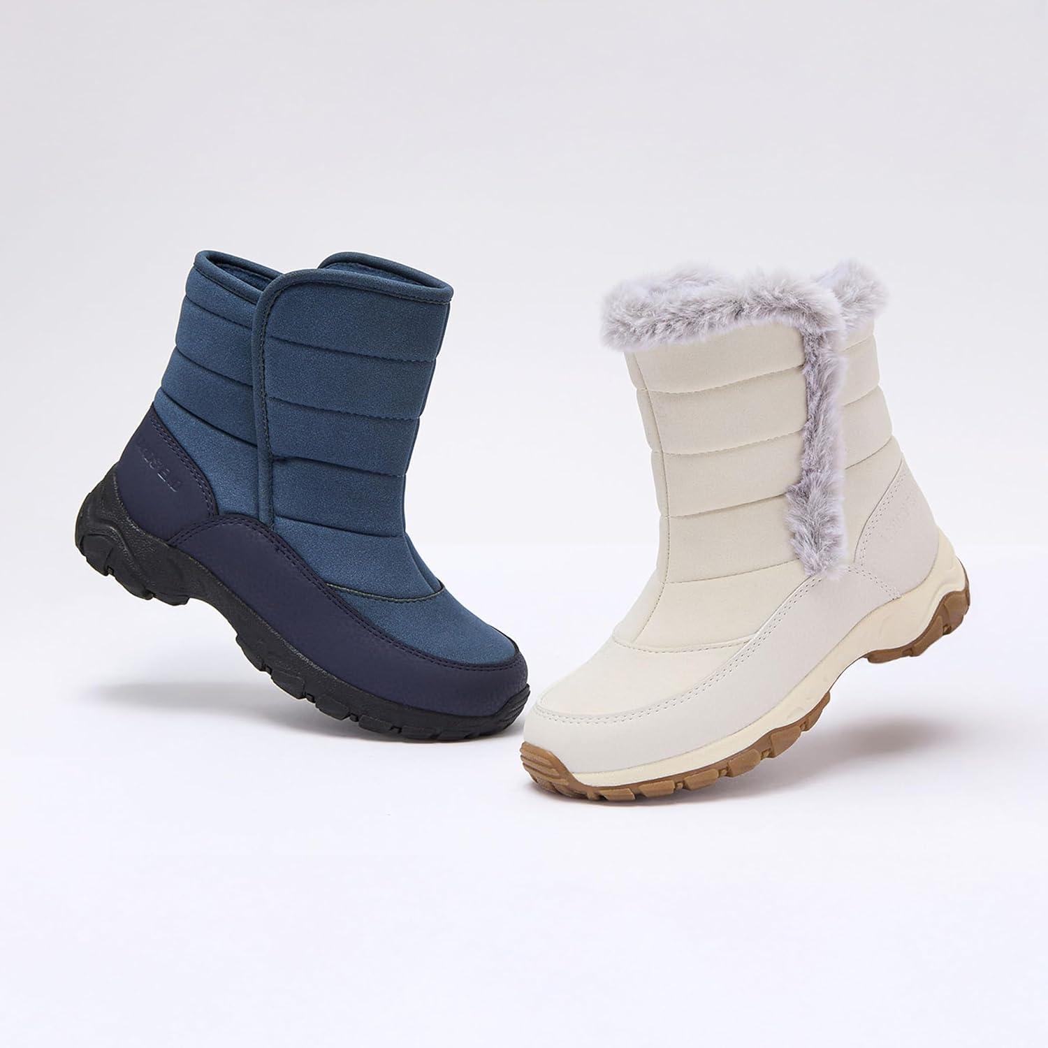 imageLands End Expedition Warmest Waterproof No Tie Kids Snow Boots for Boys and Girls Insulated Winter Fleece Lined Snow Boots Size 11 to 7 Little and Big Kid ShoesBlackBlack