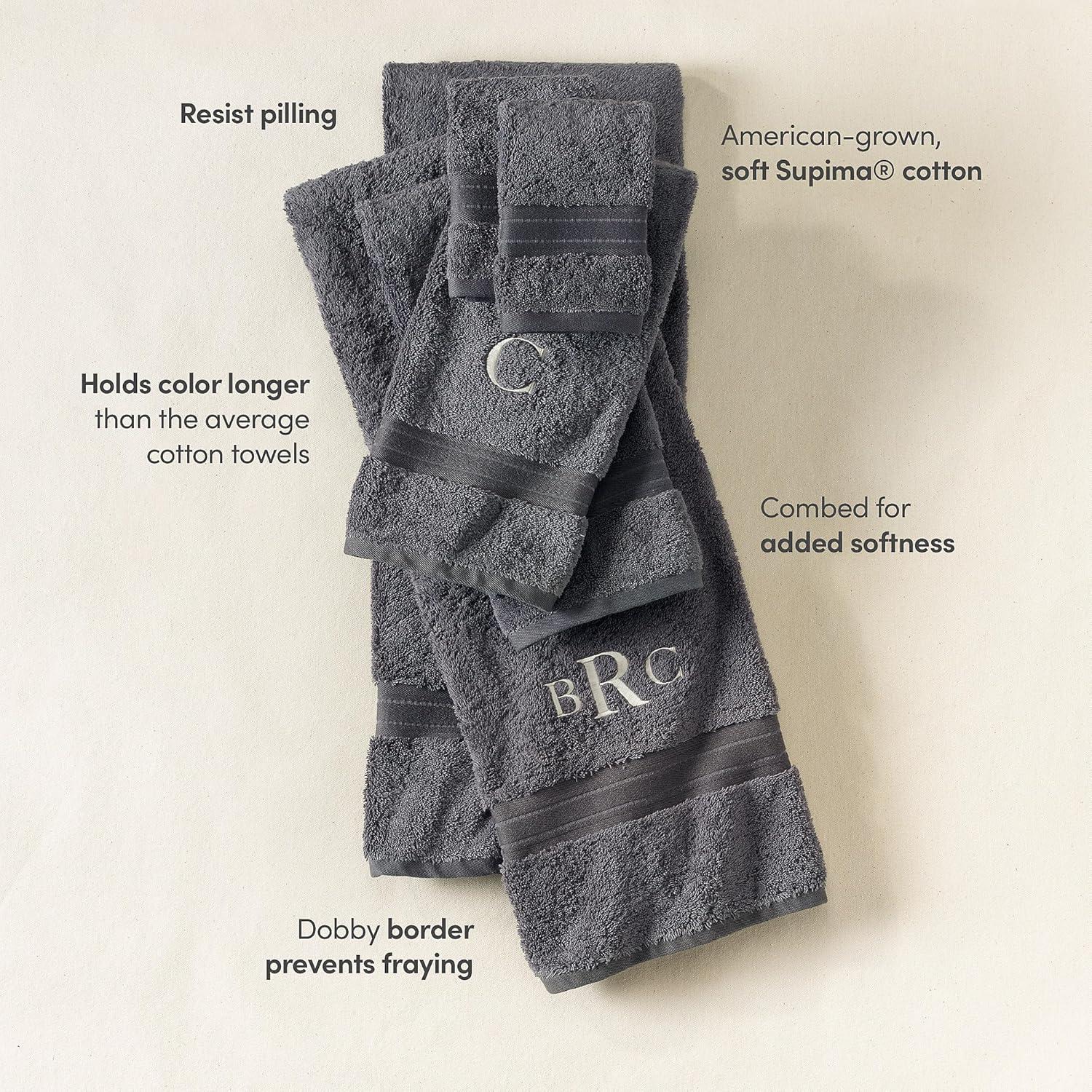 imageLands End Supima Towel Deep Sea Navy 6 Piece Towel SetRich Steel