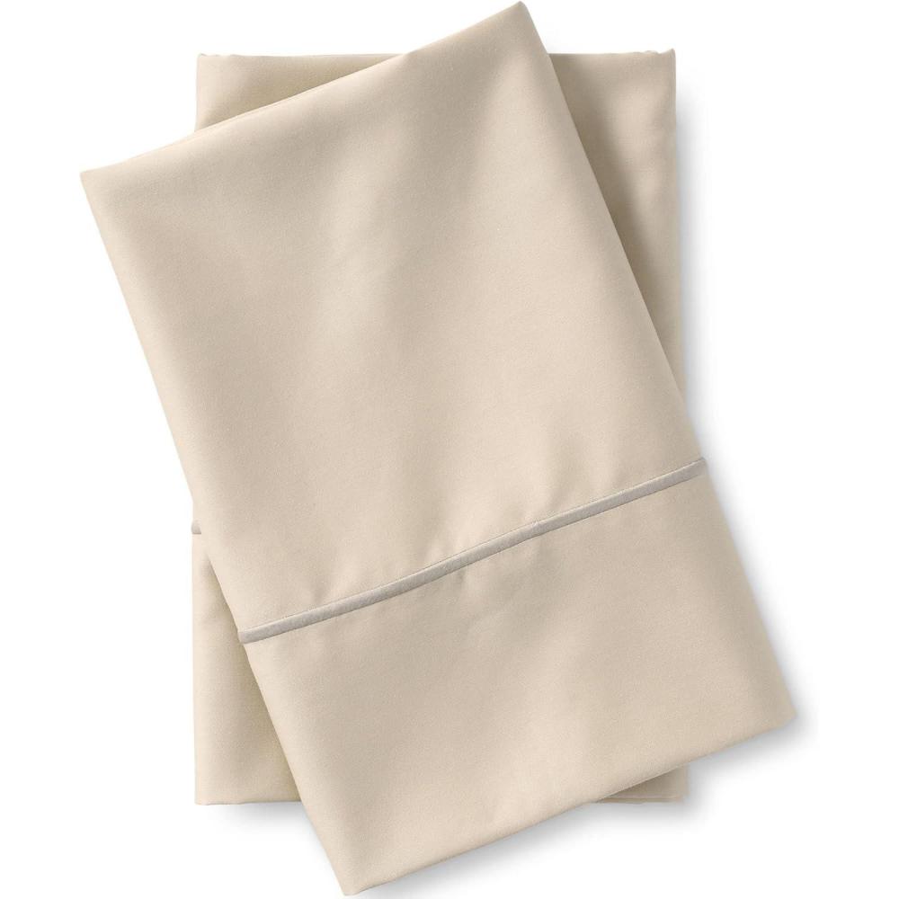 imageLands End 400 NI Pillowcase Set Faint Orchid KingLight Tan