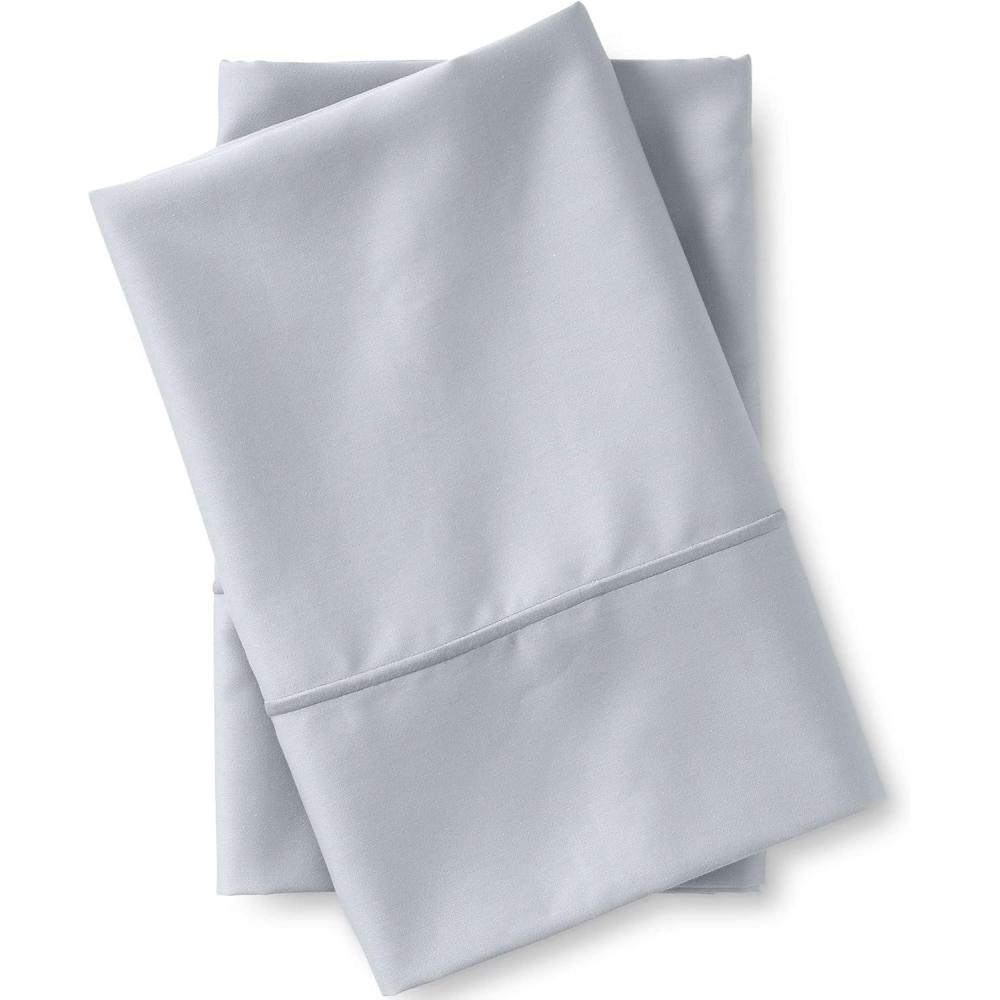 imageLands End 400 NI Pillowcase Set Faint Orchid KingShale Gray