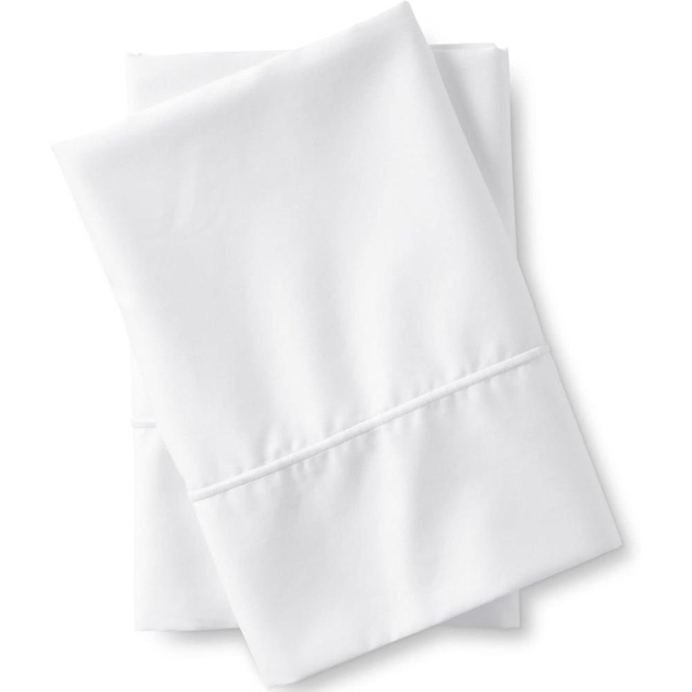 imageLands End 400 NI Pillowcase Set Faint Orchid KingWhite