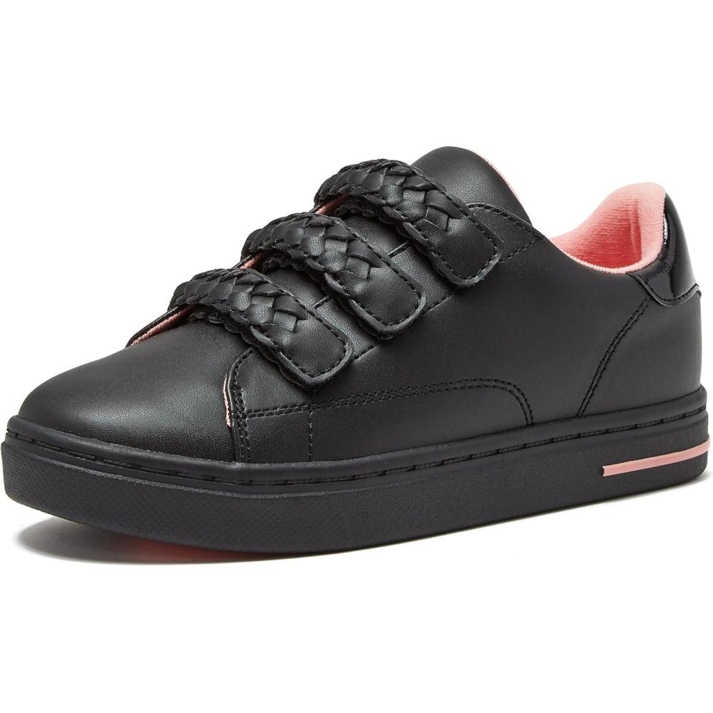 imageLands End Boys and Girls Sneakers No Tie Casual Tennis Shoes for Boys and Girls Size 510 Toddler Little and Big Kids 11 to 7 Blue or White with Hook and Loop StrapsBlackPink